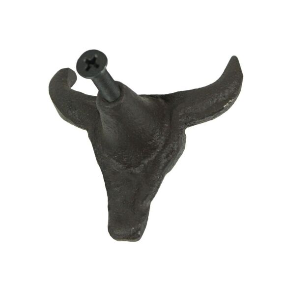Set of 6 Cast Iron Steer Skull Drawer Pulls Western Home Decor Cabinet Knobs - Picture 10 of 12